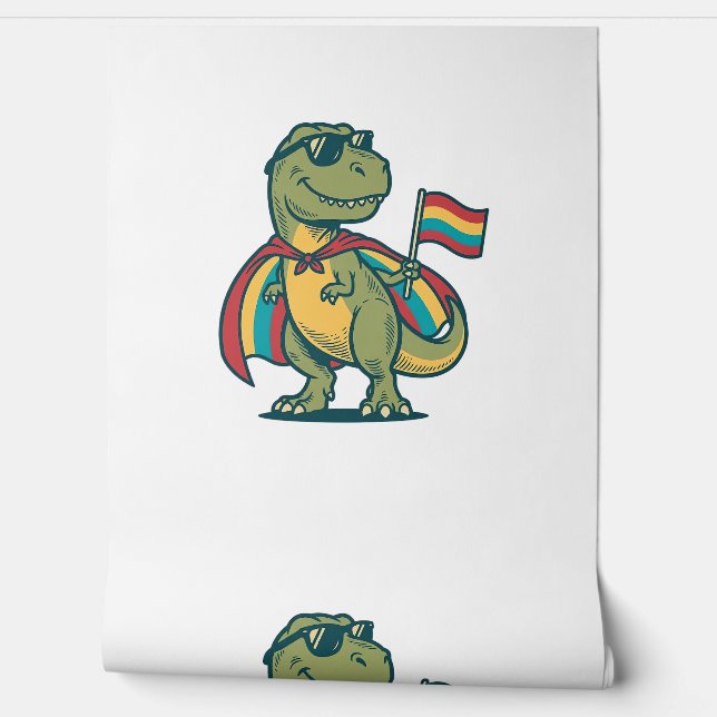 Süßes Pride-Dinosaurier-Vektor-Shirt-Design_1 Tapete (Abrollen)
