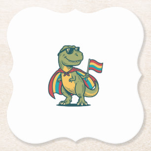 Süßes Pride-Dinosaurier-Vektor-Shirt-Design_1 Untersetzer
