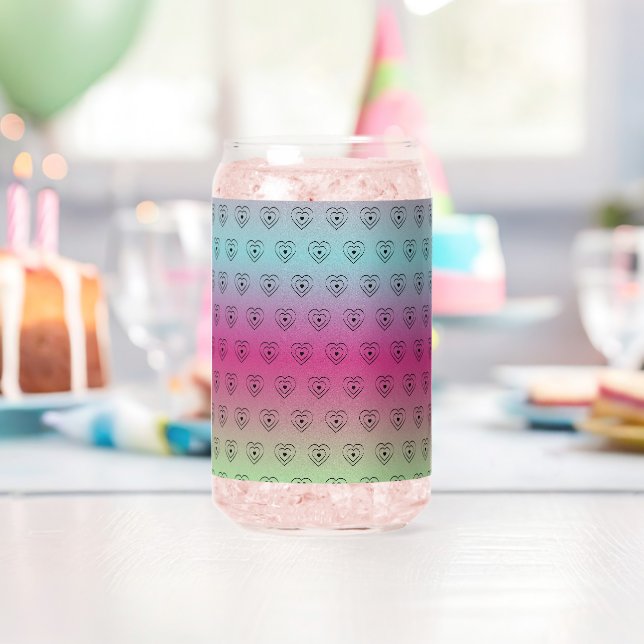 Süßes Pride-Regenbogen-Herzen-Muster Dosenglas (Insitu (Geburtstag))