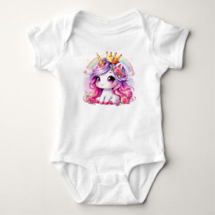 Süßes Prinzessinnen-Baby-Einhorn Baby Strampler