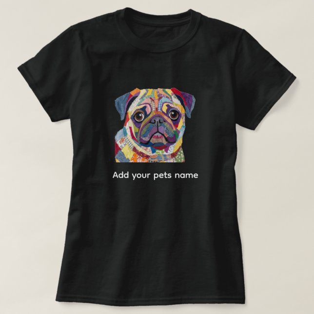 Süßes Pug-Hund-Design T-Shirt (Design vorne)
