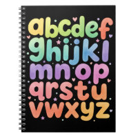 Süßes Regenbogen-Alphabet ABC Notizbuch für Kinder