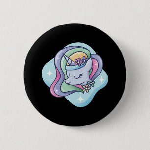 Süßes Regenbogen-Einhorn Button
