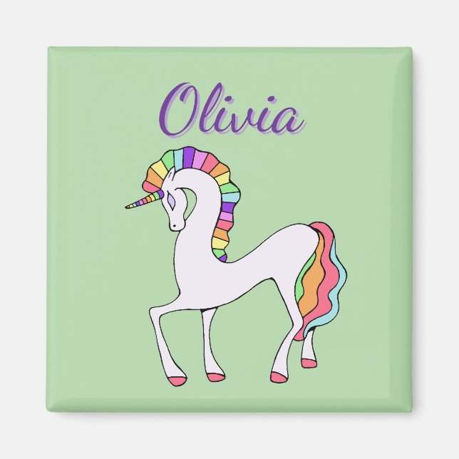 Süßes Regenbogen-Einhorn  Magnet (Vorne)