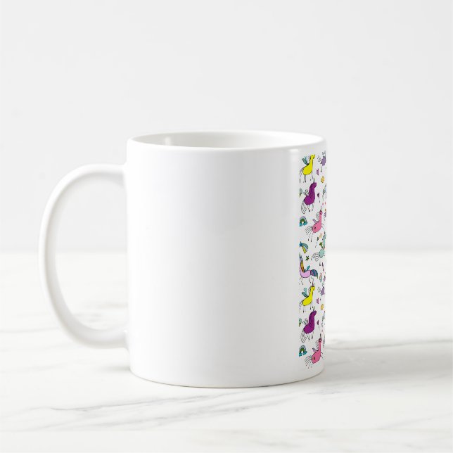 süßes Regenbogen-Einhorn-Muster Kaffeetasse (Links)