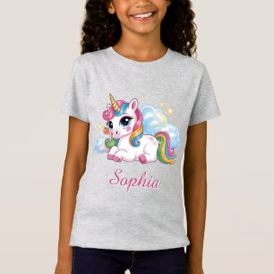 Süßes Regenbogen-Einhorn T-Shirt