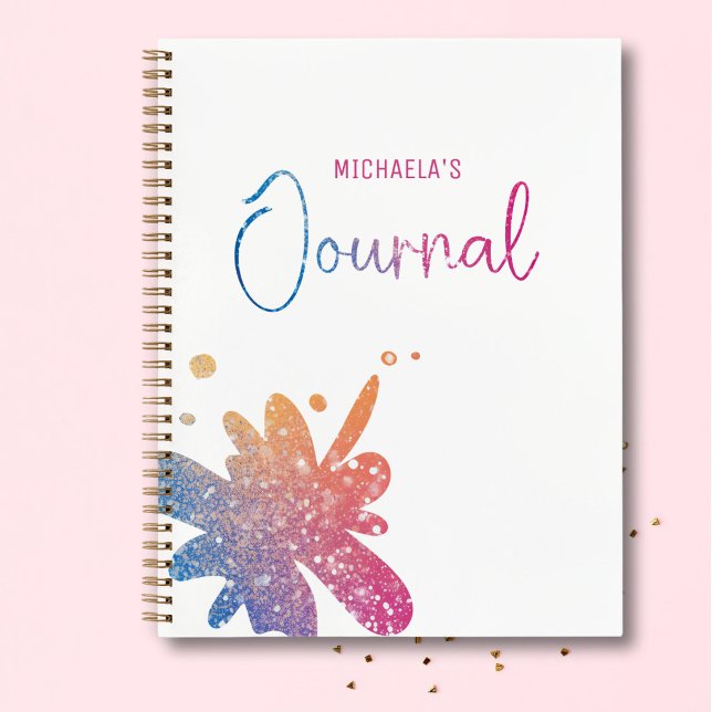 Süßes Regenbogen-Glitter-Splatter-Journal-Notizbuc Notizbuch (Von Creator hochgeladen)