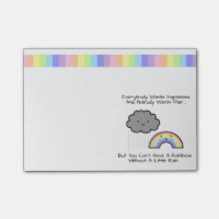 Süßes Regenbogen-Regenwolken-Glückszitat
