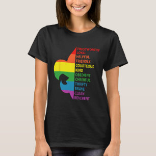 Süßes Regenbogen-Stil Pfadfinder Gesetz T-Shirt