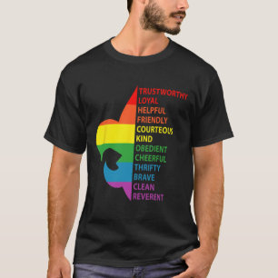 Süßes Regenbogen-Style Pfadfinder-Gesetz T-Shirt