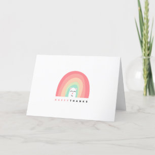 Süßes Regenbogen-Tier Glückliches Dankeschön Perso Dankeskarte
