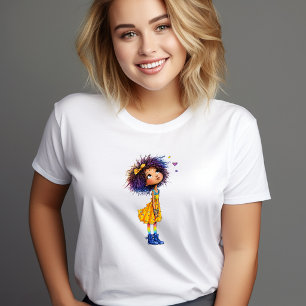 Süßes Regenbogenmädchen Verspielte Farbkunst Tri-Blend Shirt