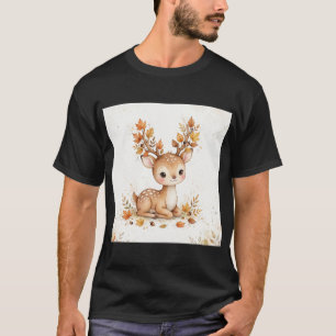 Süßes Reh mit Herbstlaub T-Shirt