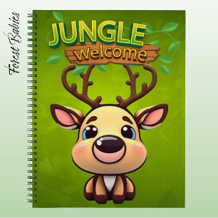 Süßes Reh Rentier Hirschkuh Cartoon-Grafik 🦌 Notizbuch