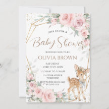 Süßes Reh-Rosa-Blüten-Mädchen-Baby-Party