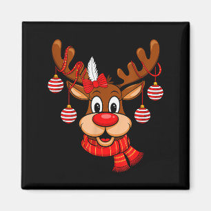 Süßes Renntier Weihnachten Rote Nase Rudolph Xmas Magnet