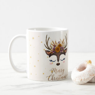Süßes Rentier-Blumen-Weihnachts-Kaffeetasse Kaffeetasse
