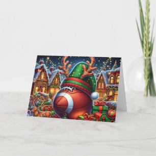 Süßes Rentier-Fußball-Weihnachten Feiertagskarte