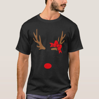 Süßes Rentier mit Schleife für Mädchen Weihnachtsg T-Shirt