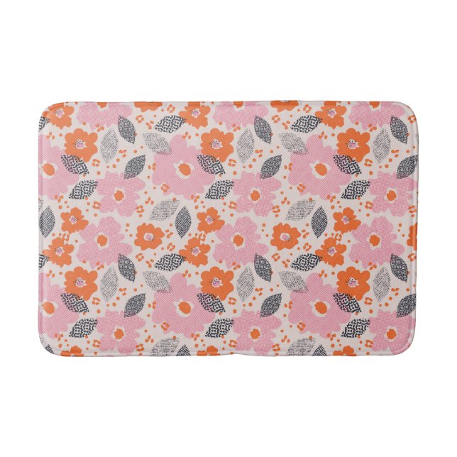 Süßes Retro-Blumenmuster Badematte (Vorderseite)