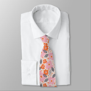 Süßes Retro-Blumenmuster Krawatte