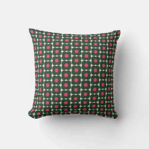 Süßes Retro-Blumenmuster Weihnachten Rosa Grün Kissen