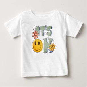 Süßes Retro-"ES IST OK" Smiley-Gesicht Baby-T-Shir Baby T-shirt