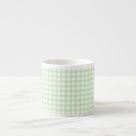 Süßes Retro-Grün-Gingham-Karomuster Espressotasse