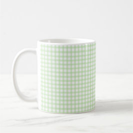 Süßes Retro-Grün-Gingham-Karomuster Kaffeetasse