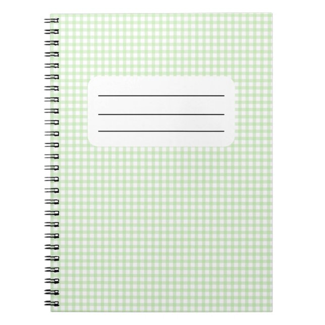 Süßes Retro-Grün-Gingham-Karomuster Notizblock (Vorderseite)