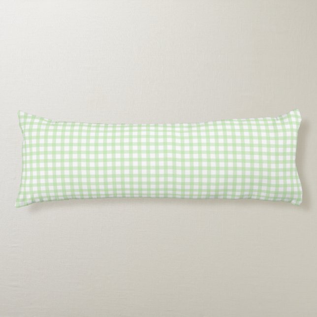Süßes Retro-Grün-Gingham-Karomuster Seitenschläferkissen (Vorderseite)