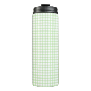 Süßes Retro-Grün-Gingham-Karomuster Thermosbecher
