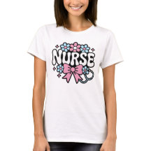 Süßes Retro-Krankenschwester-Design mit Blumen und