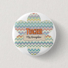 Süßes Retro-Lehrer Dankeschön-Muster Button
