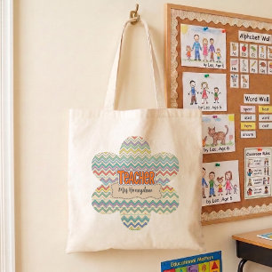 Süßes Retro-Lehrerdank-Muster Tragetasche