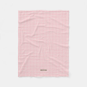 Süßes Retro-Mädchen-Pastellrosa-Hahnentrittmuster Fleecedecke