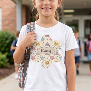 Süßes Retro-Mathe-Formen-Muster zurück zur Schule  T-Shirt