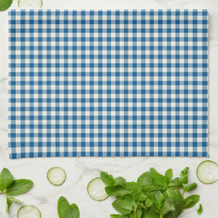 Süßes Retro-Navyblau-Gingham-Karo-Muster Geschirrtuch