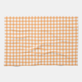 Süßes Retro-Orangengingham-Karomuster Geschirrtuch