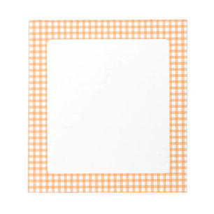Süßes Retro-Orangenschecken-Karo-Muster Notizblock