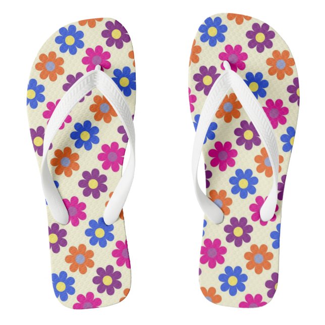 Süßes Retro-Penny-Blumenmuster Flip Flops (Fußbett)
