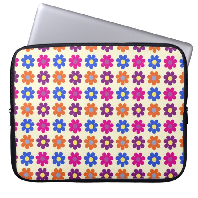 Süßes Retro-Penny-Blumenmuster Laptopschutzhülle (Vorderseite)