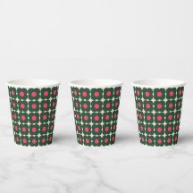 Süßes Retro-Pop-Blumenmuster Weihnachten Grün Pink