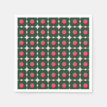 Süßes Retro-Pop-Blumenmuster Weihnachten Grün Pink