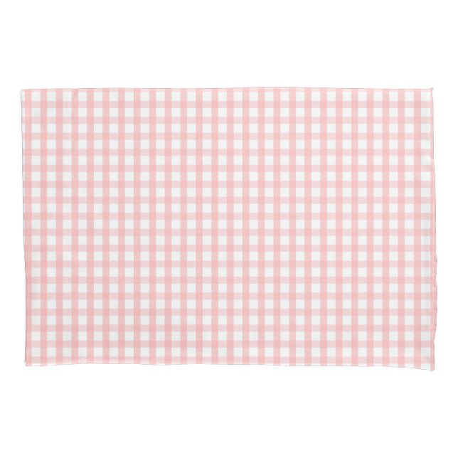 Süßes Retro-Rosa-Gingham-Karo-Muster Kissenbezug (Vorderseite)