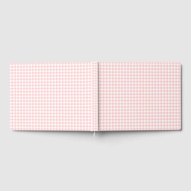Süßes Retro-Rosa-Gingham-Karomuster Gästebuch (Voll)