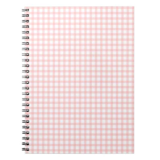 Süßes Retro-Rosa-Gingham-Karomuster Notizblock (Vorderseite)
