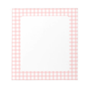 Süßes Retro-Rosa-Gingham-Karomuster Notizblock