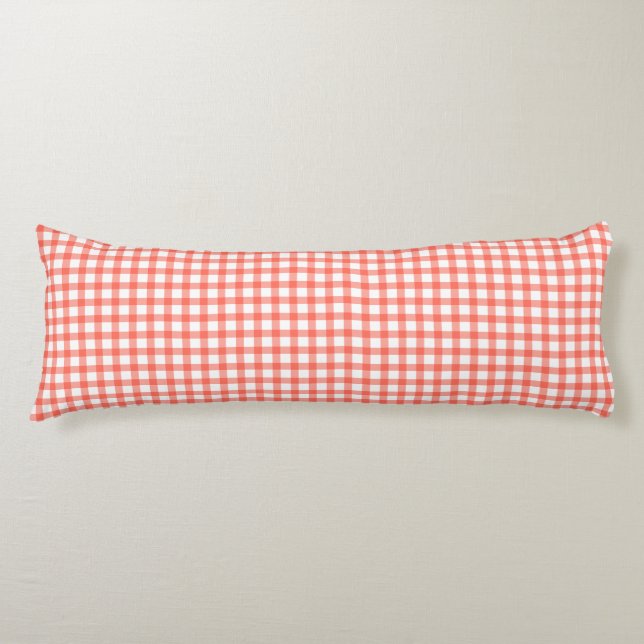Süßes Retro-Rot Gingham Karomuster Seitenschläferkissen (Vorderseite)
