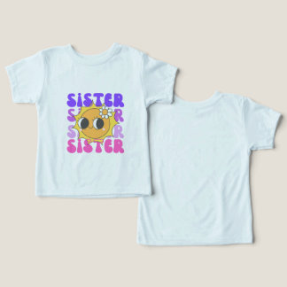 Süßes Retro-Schwester-Lächeln-Gesicht Kinder Hellb